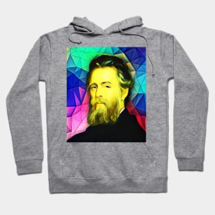 Herman Melville Colourful Portrait | Herman Melville Artwork 6 Hoodie